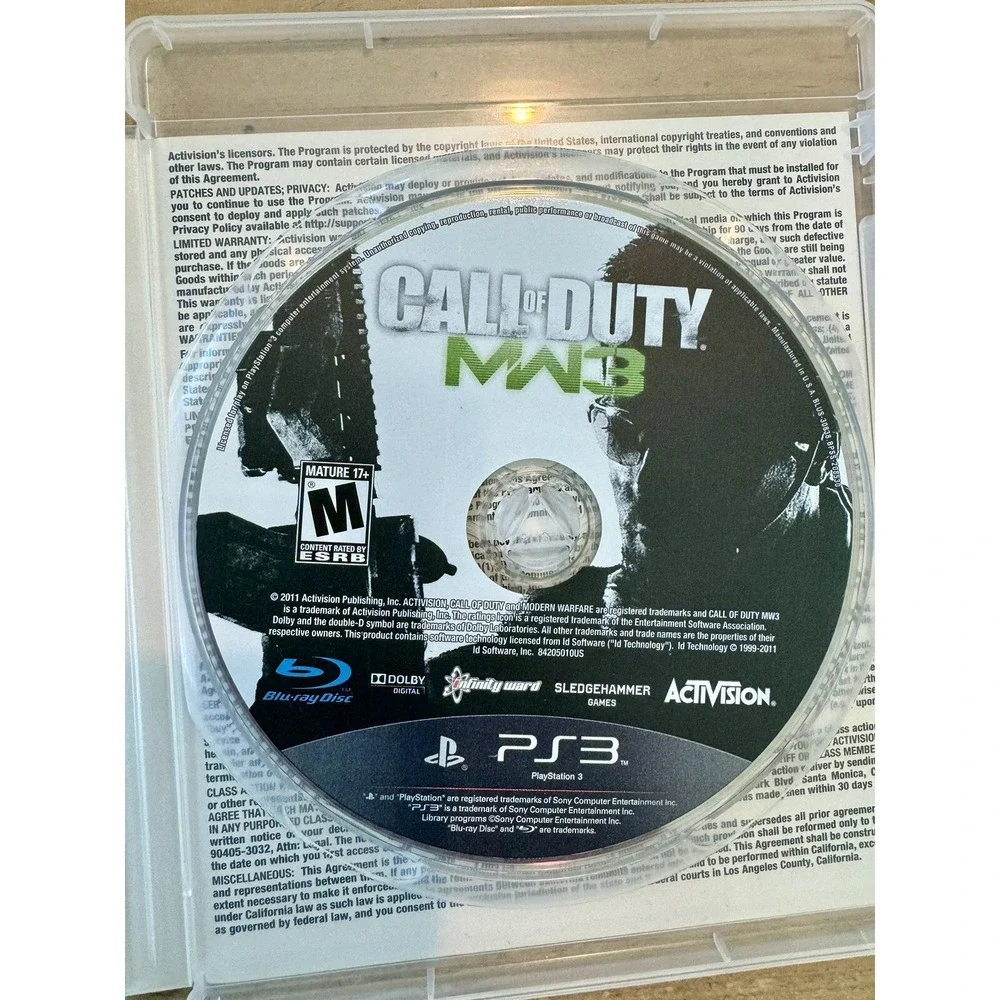 Activision Call of Duty Modern Warfare 3 PS3 Game Blu-ray MW3 Sony PlayStation 3